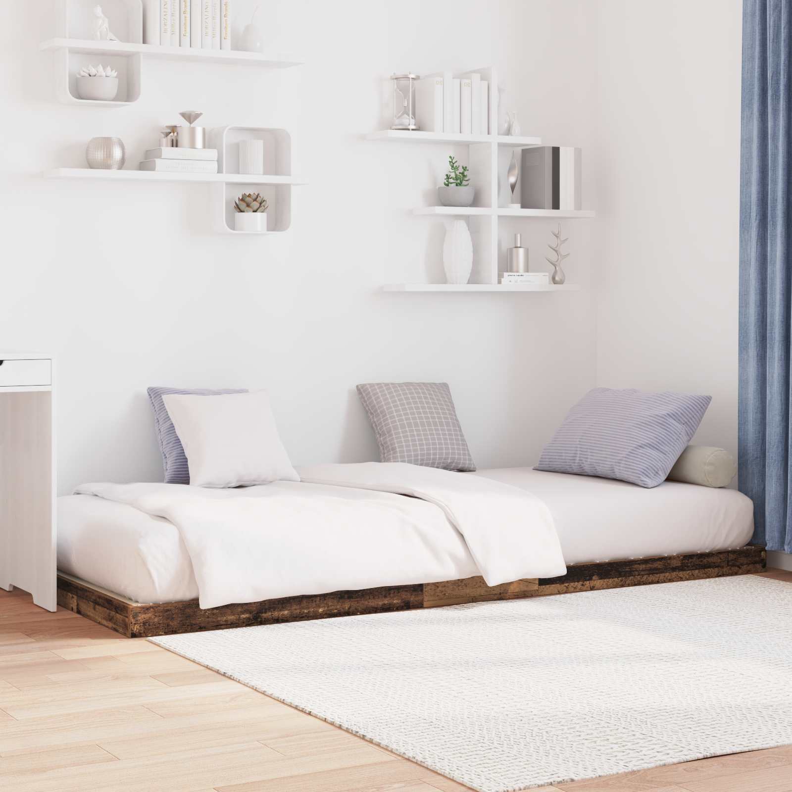 Posteljni okvir Star les 90 x 200 cm Konstruiran les - slika 3