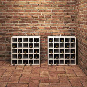 Stojan na víno 2 pcs Bílá 56 x 25 x 56 cm Masivní borové dřevo - obrázek 4