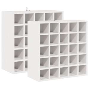 Stojan na víno 2 pcs Bílá 56 x 25 x 56 cm Masivní borové dřevo - obrázek 2