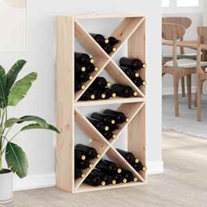 Stojalo za vino 2 pcs Naravna 62 x 25 x 62 cm