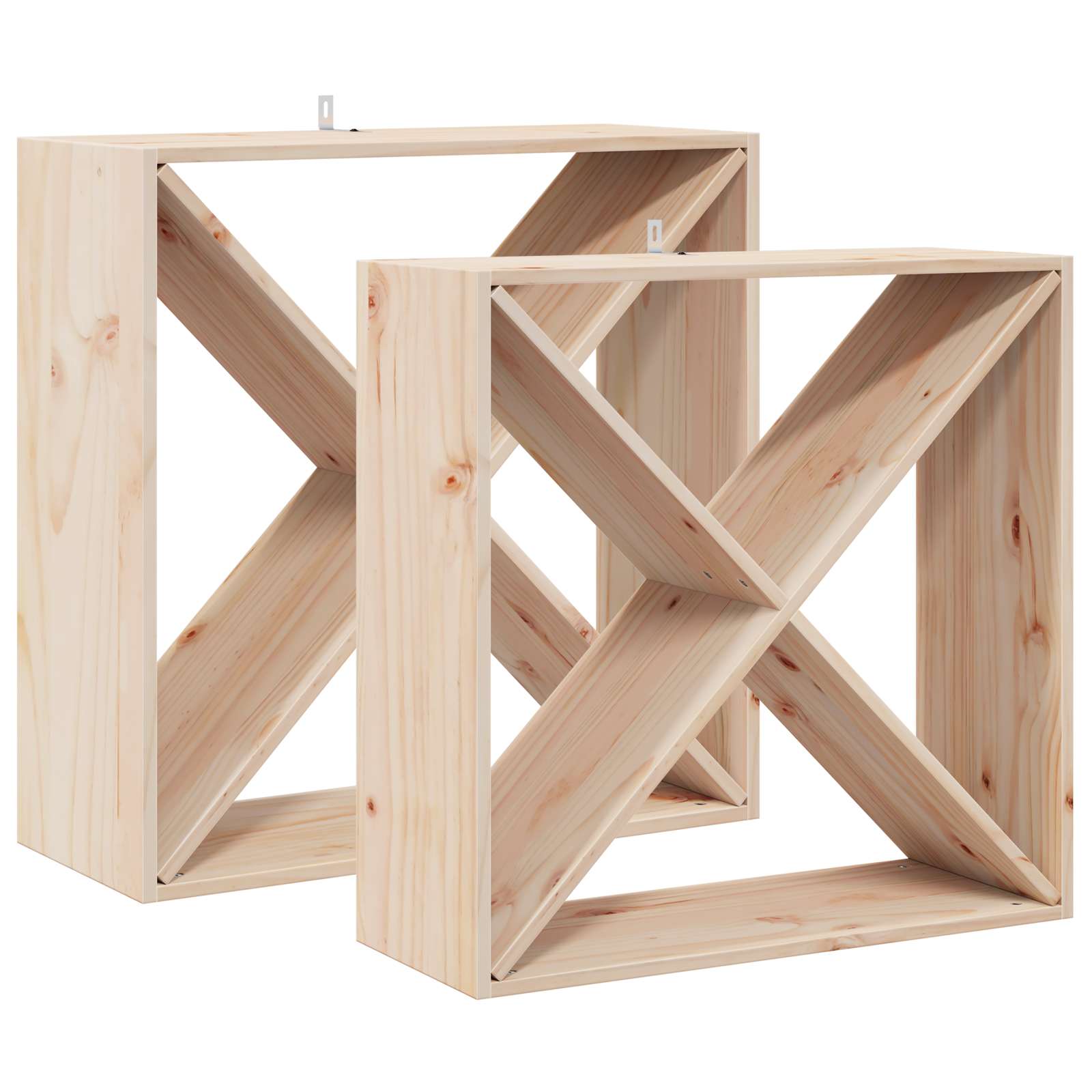 Viinipukki 2 pcs Luonnollinen 62 x 25 x 62 cm Massiivinen mänty