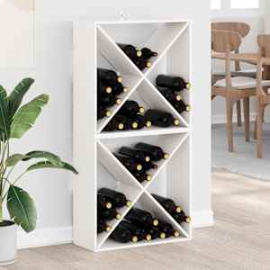 Stojalo za vino 2 pcs Bela 62 x 25 x 62 cm Masivno borovo les