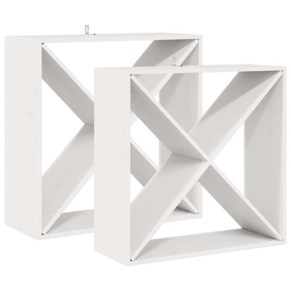 vidaXL Veepudeli Riiul 2 tk Valge 62 x 25 x 62 cm Tahke m&auml;nd