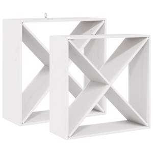 Stojan na víno 2 pcs Bílá 62 x 25 x 62 cm Masivní borové dřevo - obrázek 2