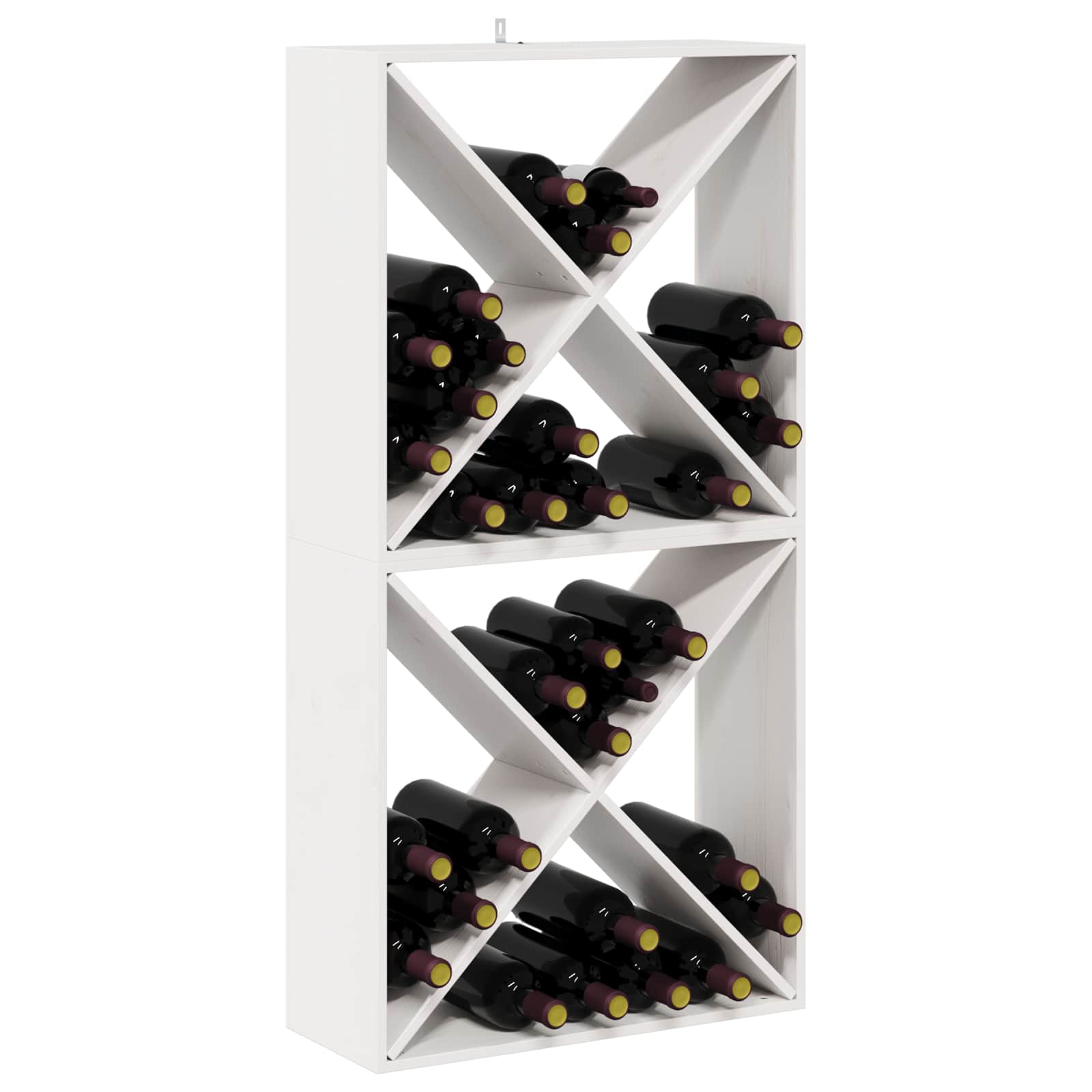 vidaXL Wijnrek 2 pcs Wit 62 x 25 x 62 cm Massief grenenhout