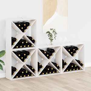 Stojalo za vino 4 pcs Bela 62 x 25 x 62 cm Masivno borovo les