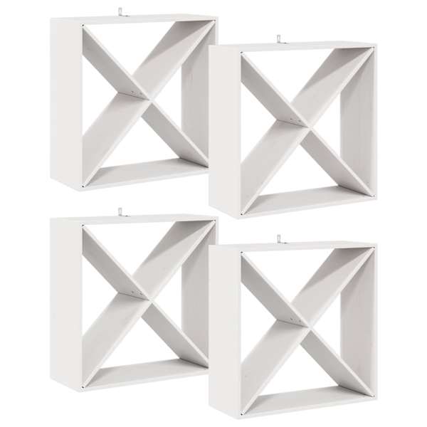 vidaXL Veepudeli Riiul 4 tk Valge 62 x 25 x 62 cm Tahke m&auml;nd