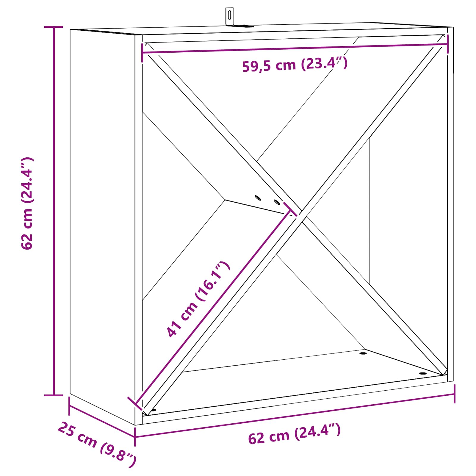 Viinipukki 4 pcs Valkoinen 62 x 25 x 62 cm Massiivinen mänty - Image 11