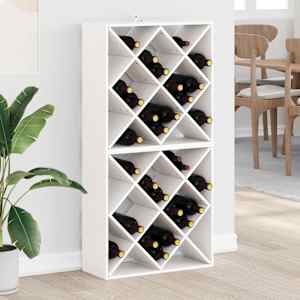 Stojalo za vino 2 pcs Bela 62 x 25 x 62 cm Masivno borovo les