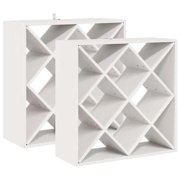 vidaXL Veepudeli Riiul 2 tk Valge 62 x 25 x 62 cm Tahke m&auml;nd