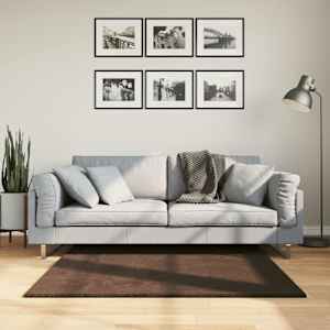 Preproga z mehkim in pralnim srednjim flisom HUARTE Rjava