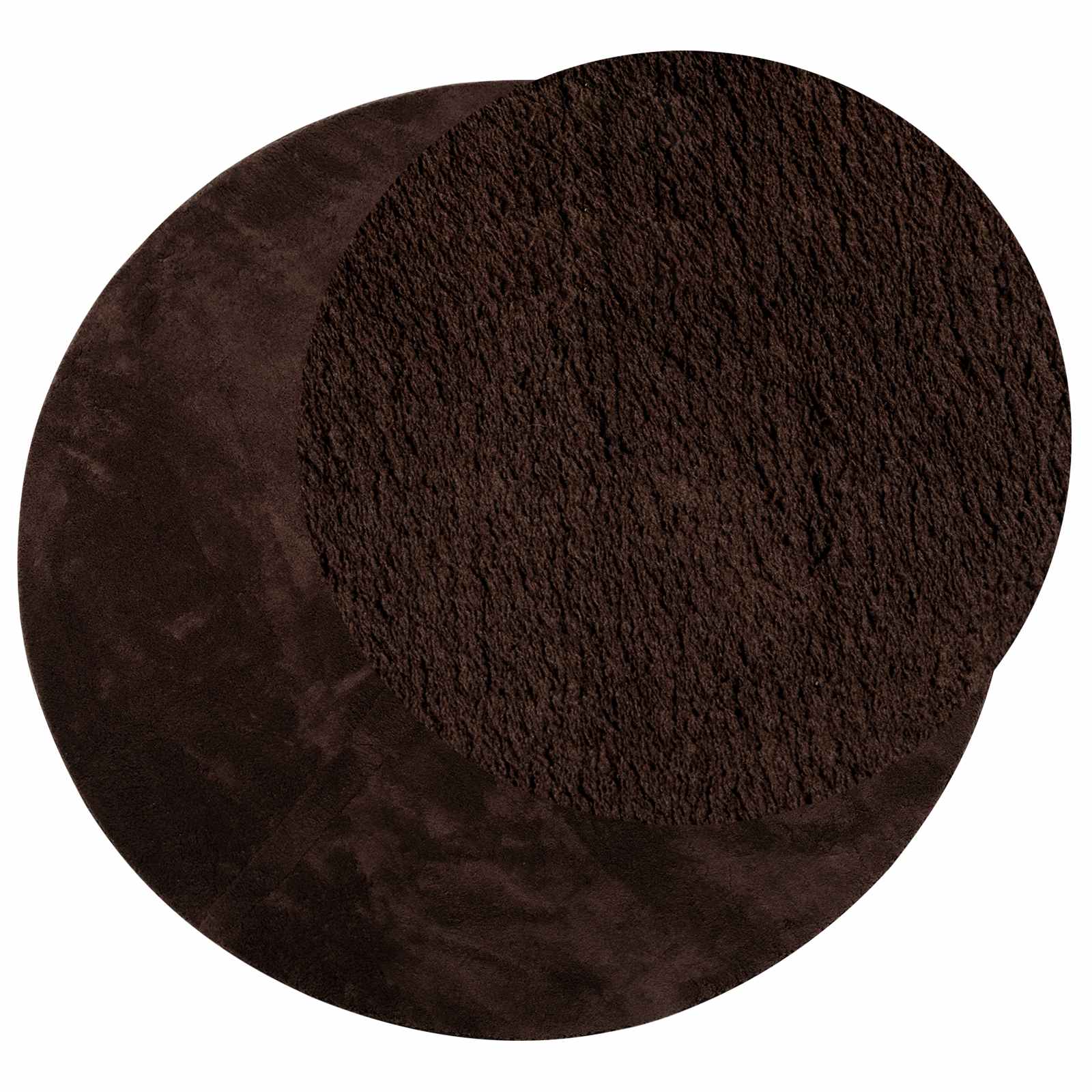 Vloerkleden Rond HUARTE Bruin Ø 100 CM Polyester image 3