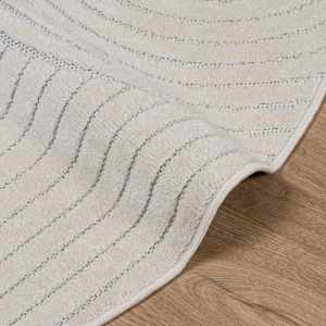 Kusové koberce Kulatý PALMERAS Krémová Ø 120 CM Polyester - obrázek 4