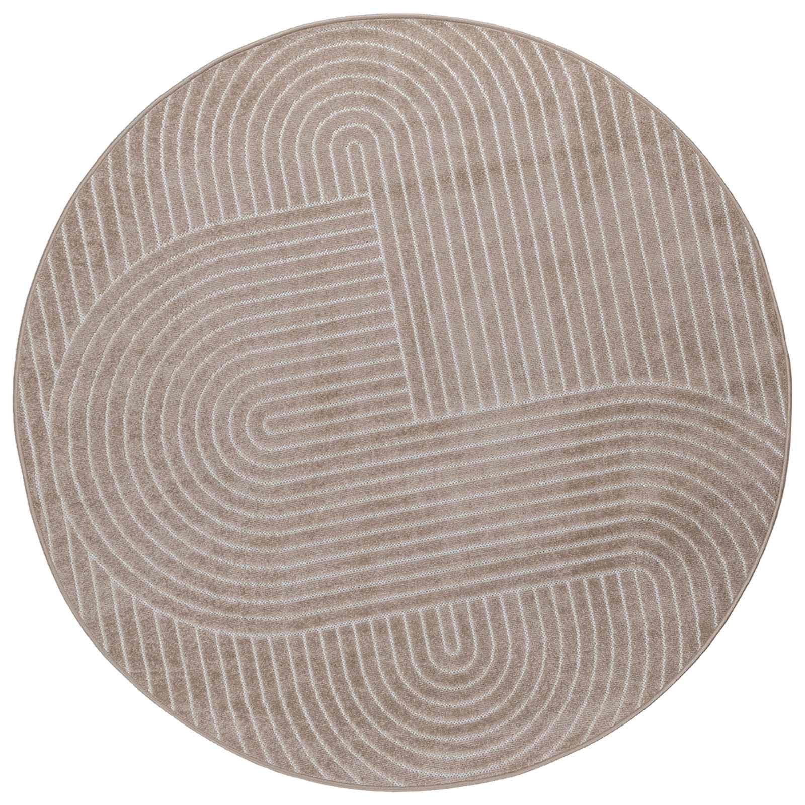 Thumbnail - vidaXL Bereichsteppiche Rund HUARTE Beige Ø 120 CM Polyester