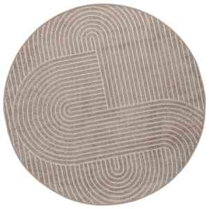 Kusové koberce Kulatý PALMERAS Béžová Ø 200 CM Polyester - obrázek 2