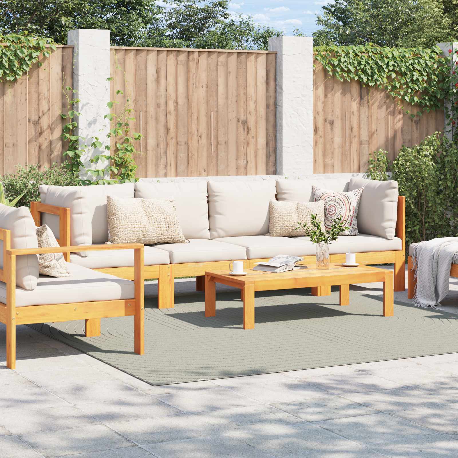 Thumbnail - vidaXL Bereichsteppiche PALMERAS Grün 240 x 240 cm Polyester