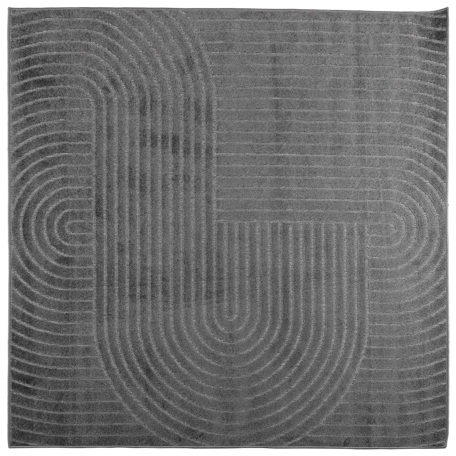 Thumbnail - vidaXL Bereichsteppiche PALMERAS Anthrazit 200 x 200 cm Polyester