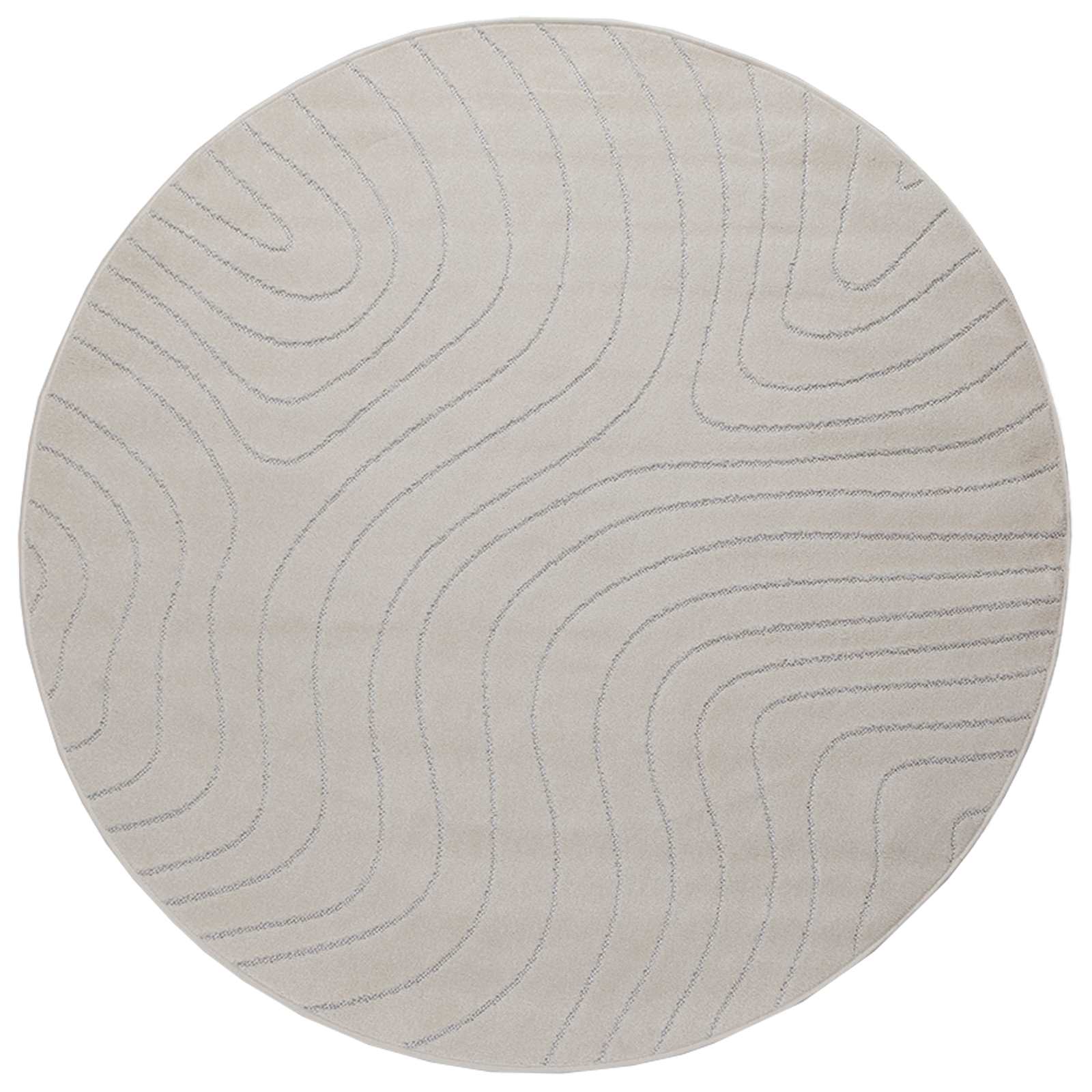 Thumbnail - vidaXL Bereichsteppiche Rund PALMERAS Creme Ø 160 CM Polyester