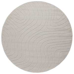 Kusové koberce Kulatý PALMERAS Krémová Ø 200 CM Polyester - obrázek 2