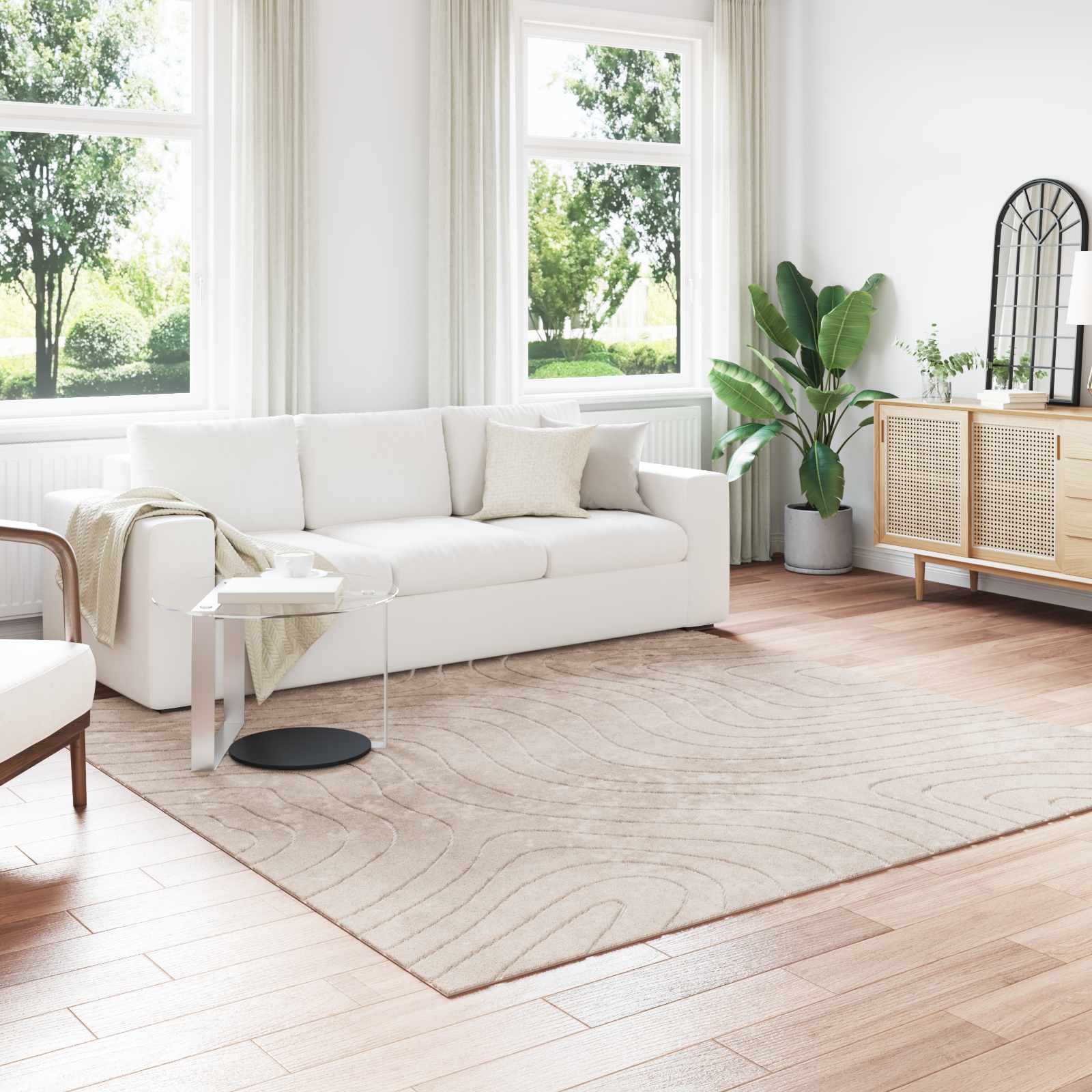 vidaXL Covoare de zonă Pătrat PALMERAS Bej 240 x 240 cm Poliester