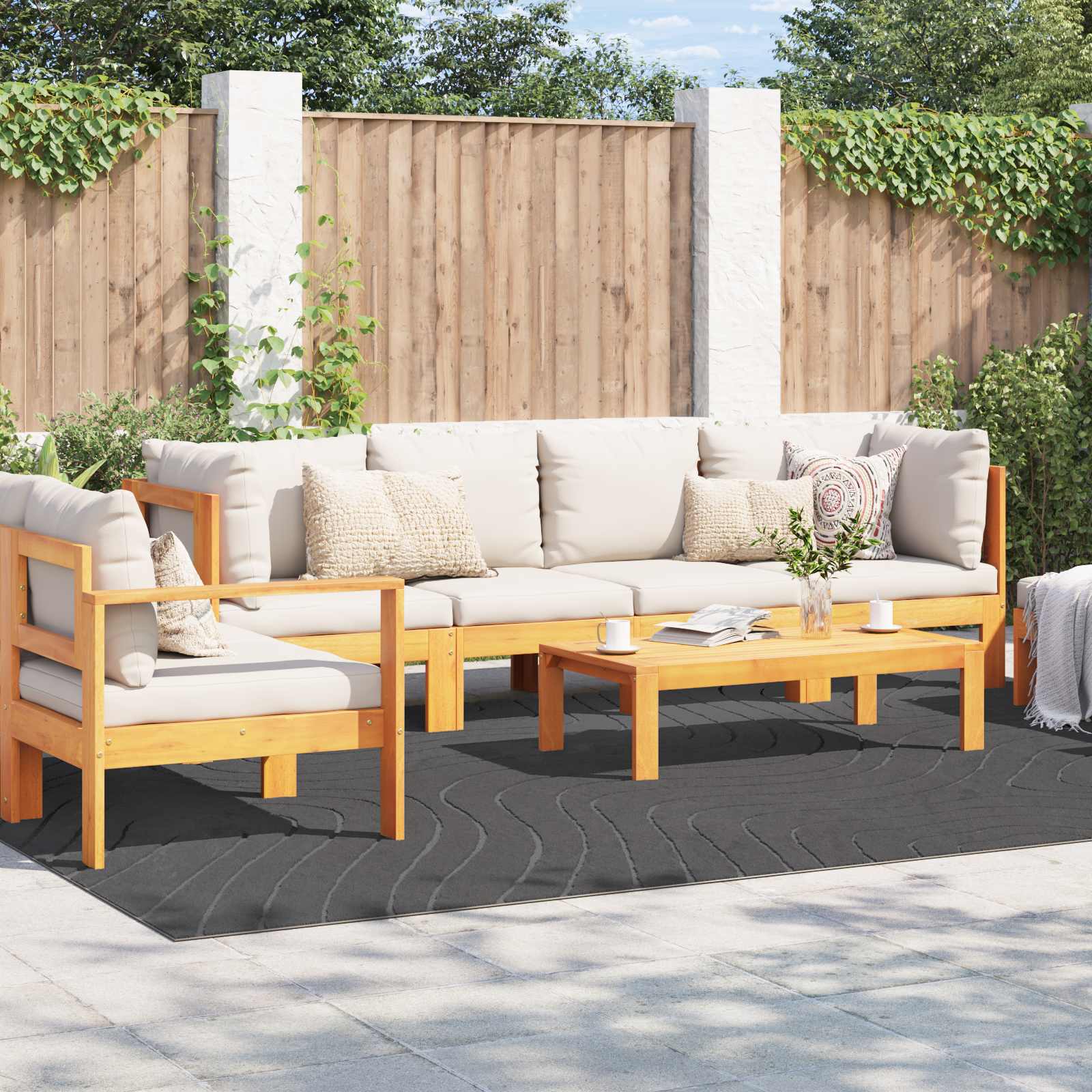 Thumbnail - vidaXL Bereichsteppiche PALMERAS Anthrazit 340 x 240 cm Polyester