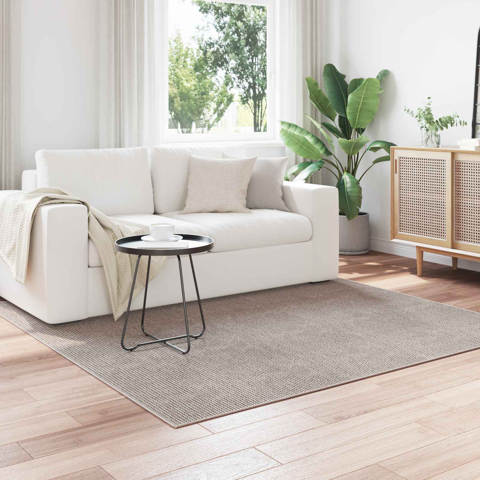 vidaXL Alue matot Neliö LUGO Harmaanruskea 200 x 200 cm Polyesteri