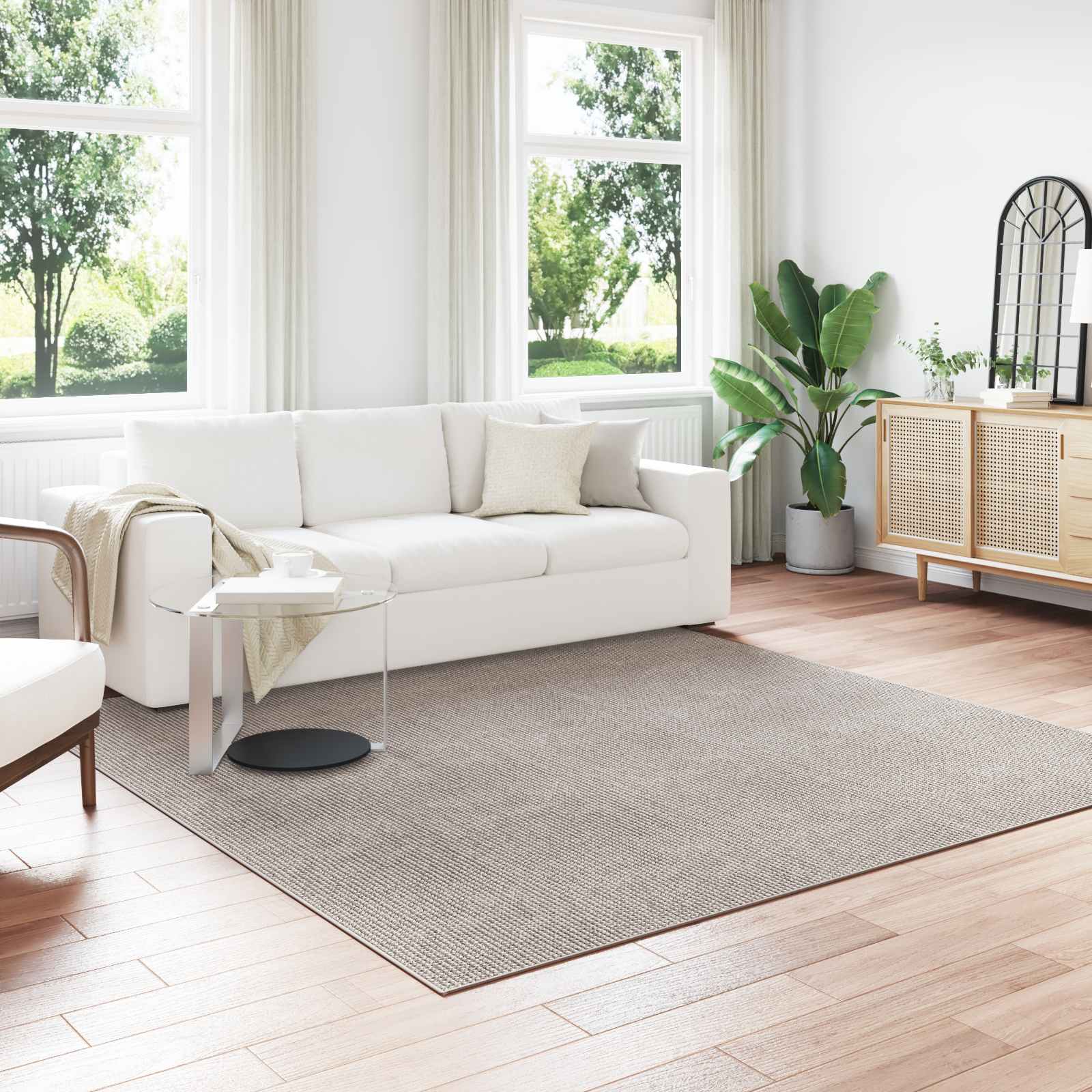 vidaXL Alue matot Neliö LUGO Harmaanruskea 240 x 240 cm Polyesteri