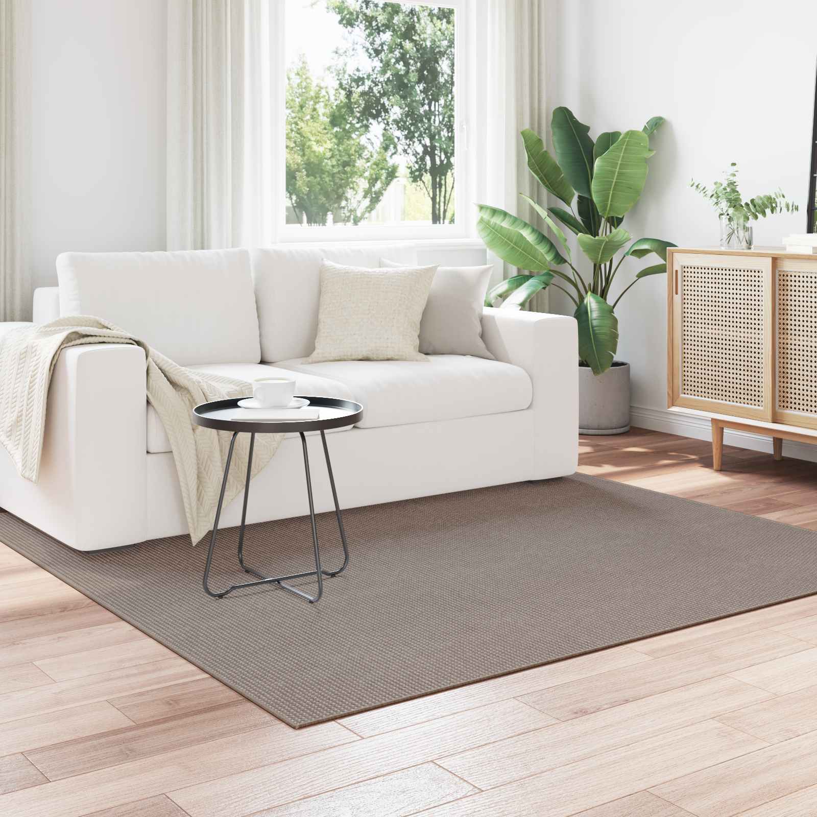 vidaXL Alue matot Neliö LUGO Kermainen ja taupe 200 x 200 cm