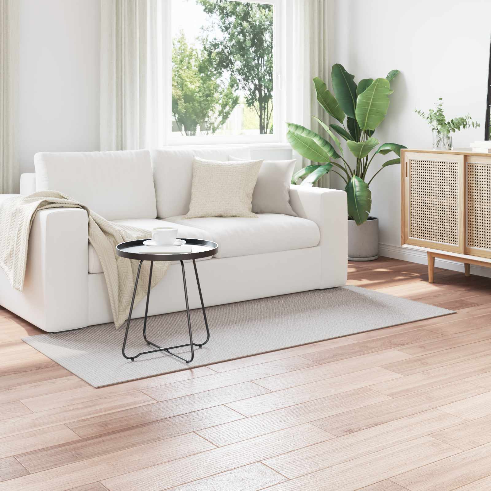 vidaXL Bereichsteppiche HUARTE Creme und Grau 150 x 80 cm Polyester