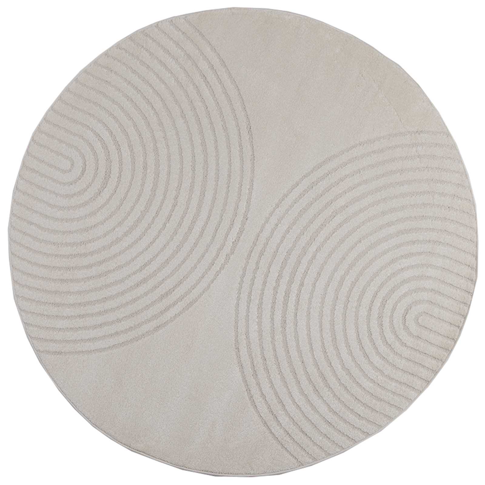 Thumbnail - vidaXL Bereichsteppiche Rund GALATI Creme Ø 160 CM Polyester