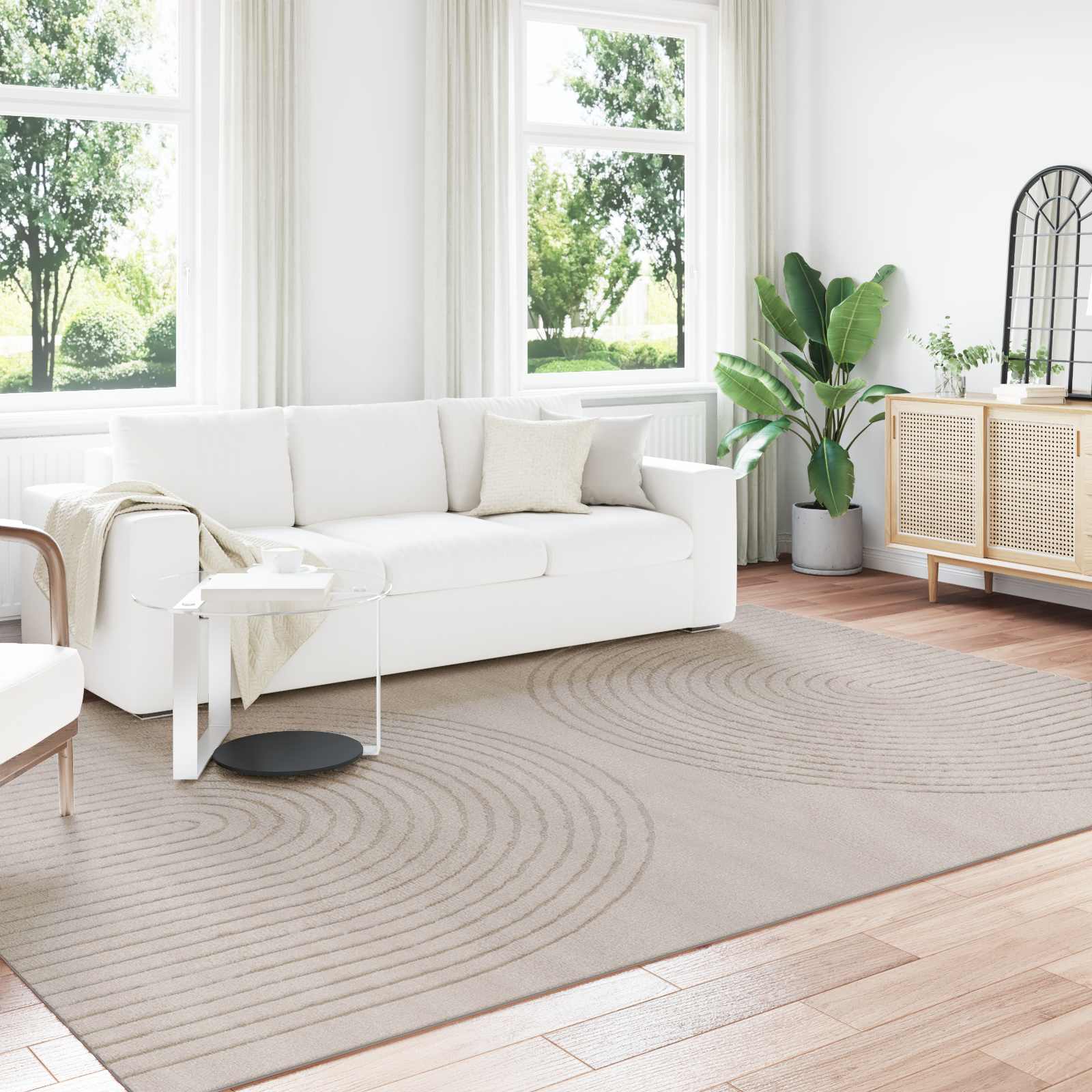 vidaXL Bereichsteppiche HUARTE Beige 280 x 200 cm Polyester