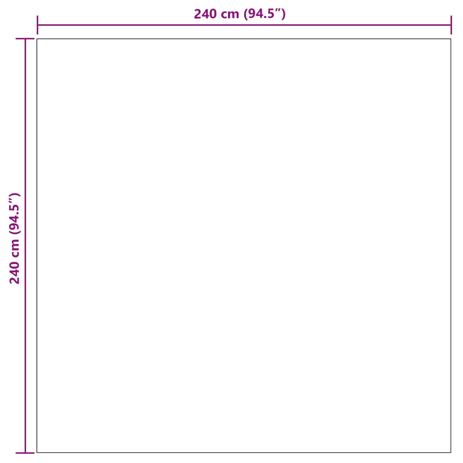 Teritorijas paklāji Kvadrātveida Bēša 240 x 240 cm