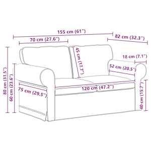 Set pohovek 2 pcs Světle šedá 155 x 82 x 80 cm textil - obrázek 10