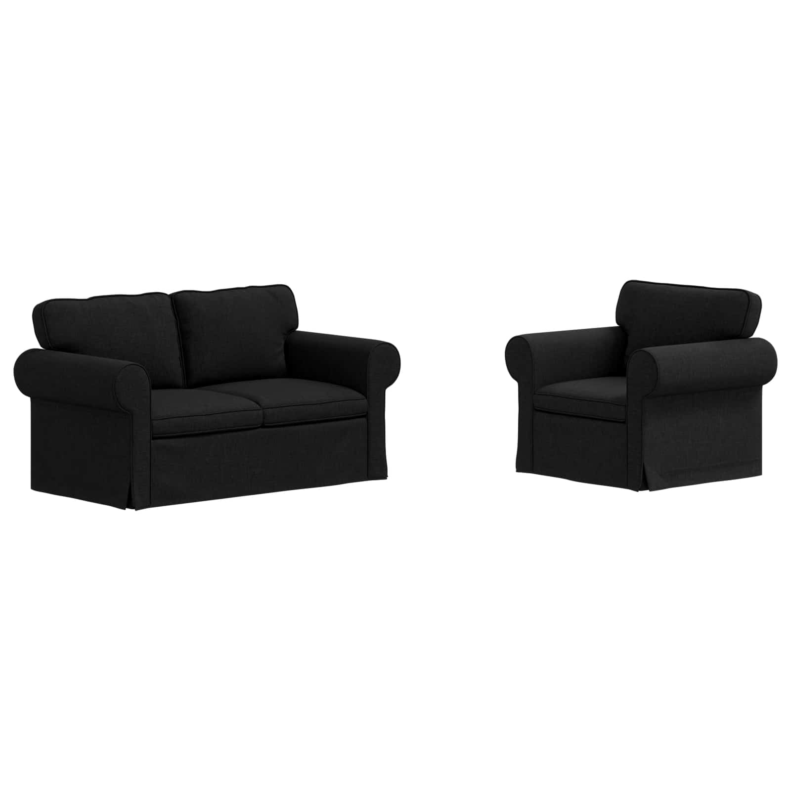 Thumbnail - vidaXL Sofa 2 pcs Schwarz