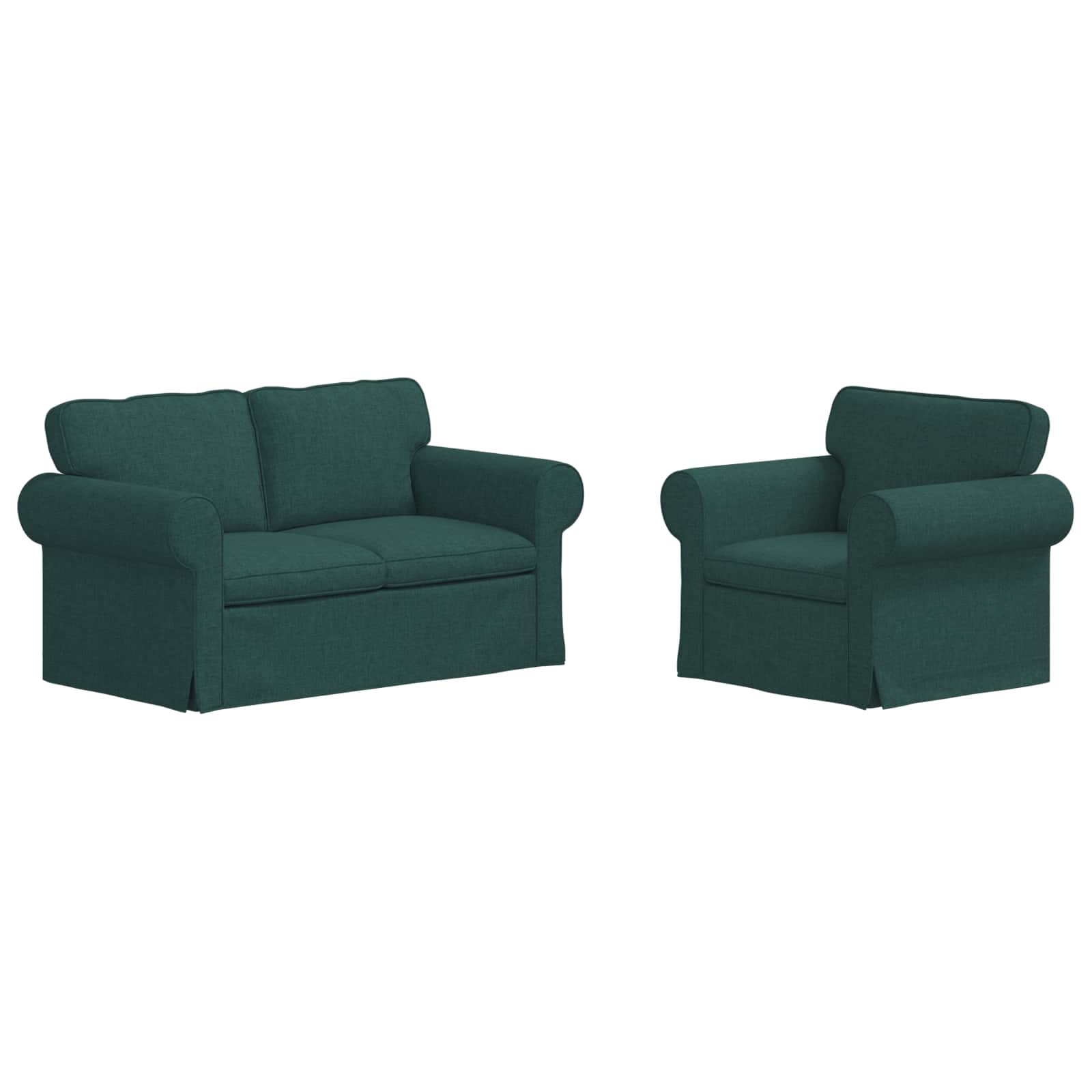 Thumbnail - vidaXL Sofa 2 pcs Dunkelgrün 155 x 82 x 80 cm Stoff