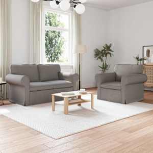 Set pohovek 2 pcs Taupe 155 x 82 x 80 cm textil - obrázek 1