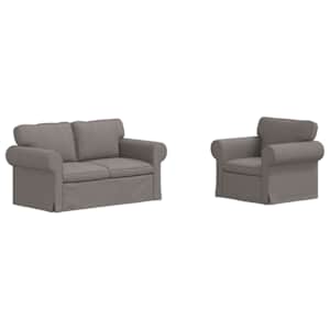 Set pohovek 2 pcs Taupe 155 x 82 x 80 cm textil - obrázek 2