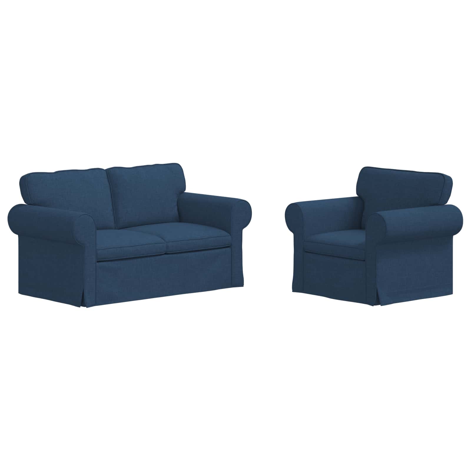 Thumbnail - vidaXL Sofa 2 pcs Blau 155 x 82 x 80 cm Stoff