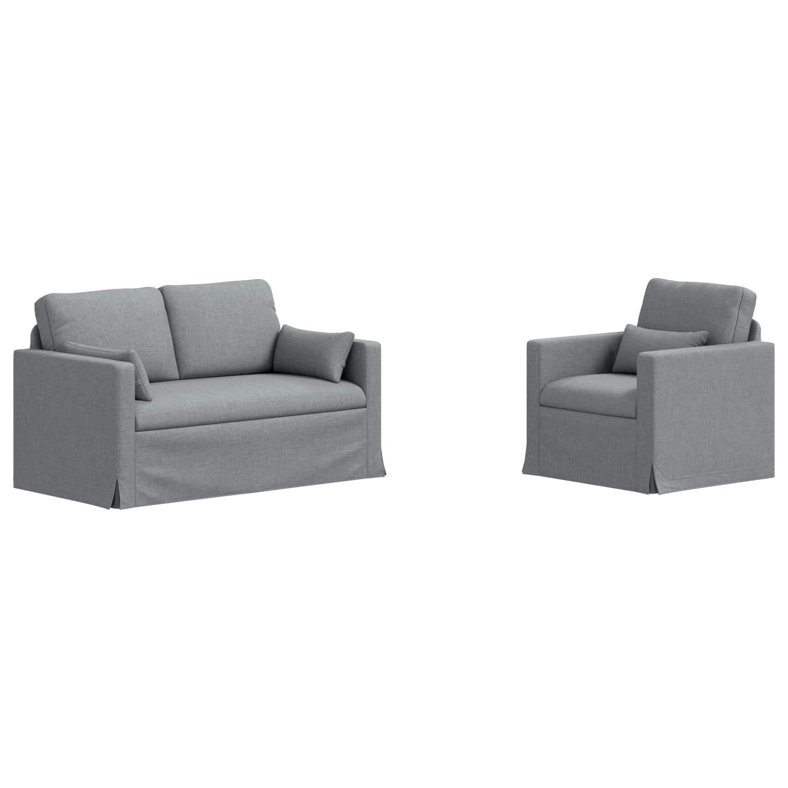 Thumbnail - vidaXL Sofa 120cm 2 pcs Hellgrau Metall