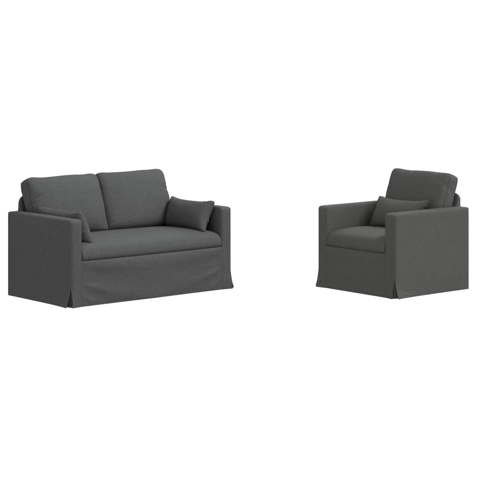 Thumbnail - vidaXL Sofa 120cm 2 pcs Dunkelgrau Metall