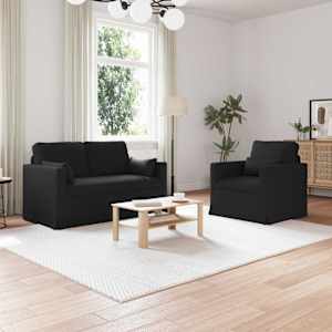 Set pohovek 2 pcs Černá 139 x 78 x 80 cm textil - obrázek 1