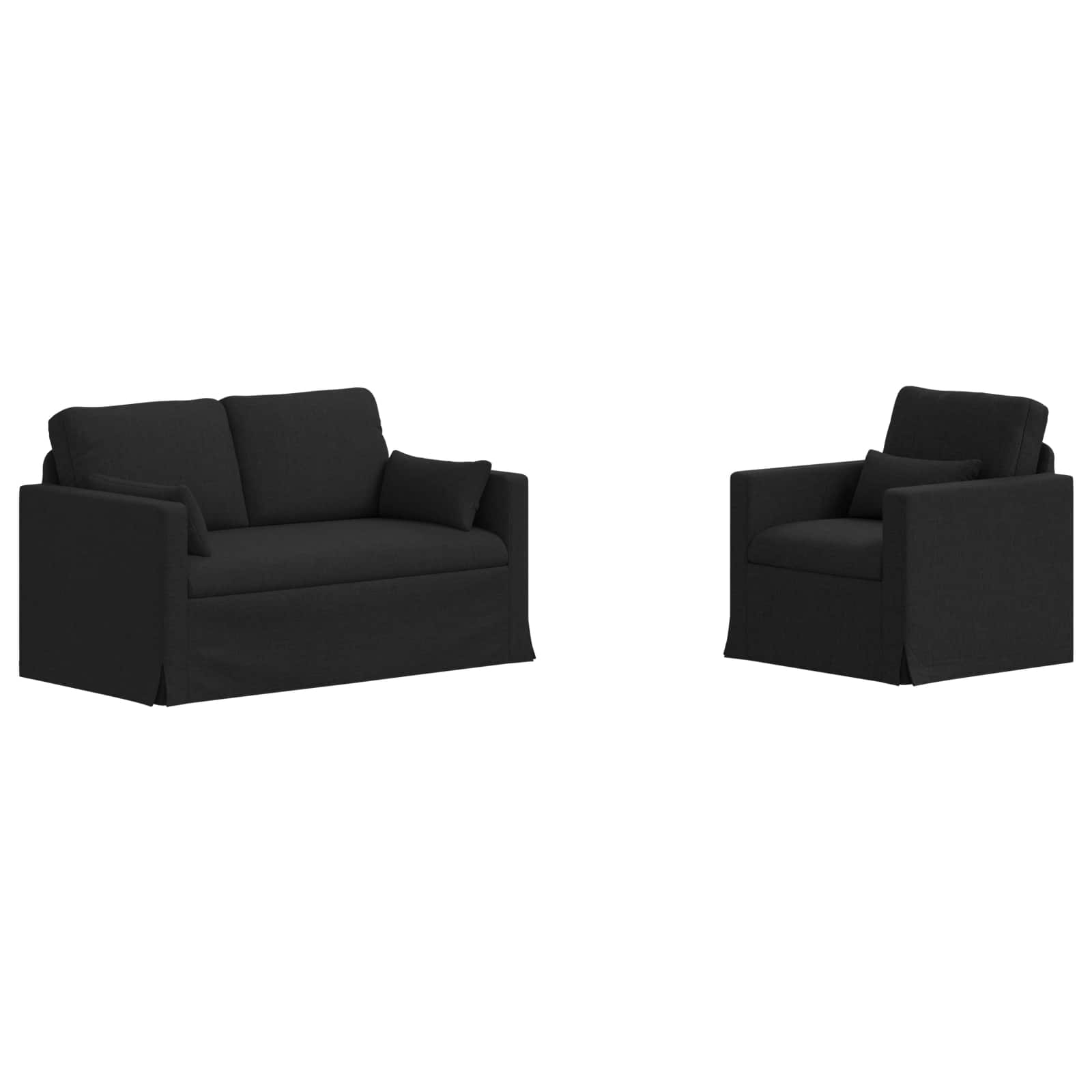 Thumbnail - vidaXL Sofa 2 pcs Schwarz 139 x 78 x 80 cm Stoff