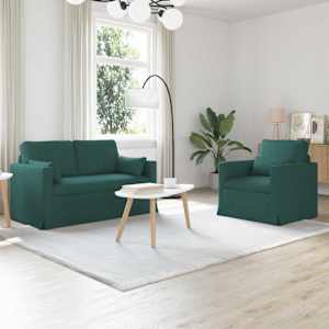Set pohovek 2 pcs Tmavě zelená 139 x 78 x 80 cm textil - obrázek 1