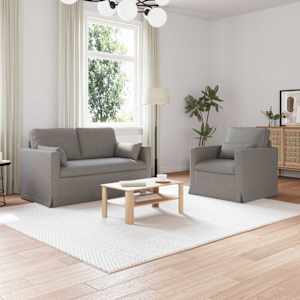 Set pohovek 2 pcs Taupe 139 x 78 x 80 cm textil - obrázek 1