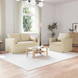 Kavčna garnitura 2 pcs krema 139 x 78 x 80 cm blago