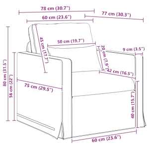 Set pohovek 2 pcs Krémová 139 x 78 x 80 cm textil - obrázek 9