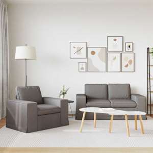 Set pohovek 2 pcs Taupe 182 x 80 x 82 cm textil - obrázek 3