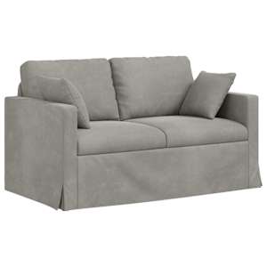 Set pohovek 2 pcs Světle šedá 138 x 78 x 80 cm samet - obrázek 5