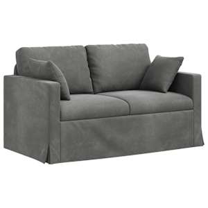 Set pohovek 2 pcs Tmavě šedá 138 x 78 x 80 cm samet - obrázek 5