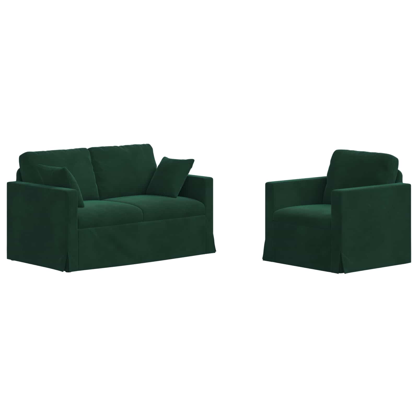 Thumbnail - vidaXL Sofa Set 2 pcs Dunkelgrün 138 x 78 x 80 cm Samt
